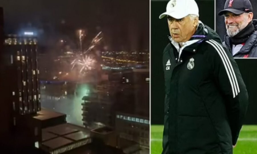 Tifozët e Liverpool-it nuk përmbahen, shpërthejnë fishekzjarrë përpara hotelit ku qëndrojnë lojtarët e Realit