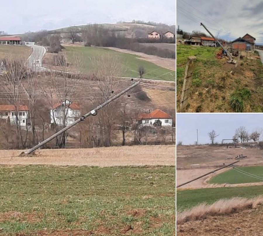 Erërat e fuqishme në Kosovë rrëzojnë shtyllat elektrike, preken disa rajone