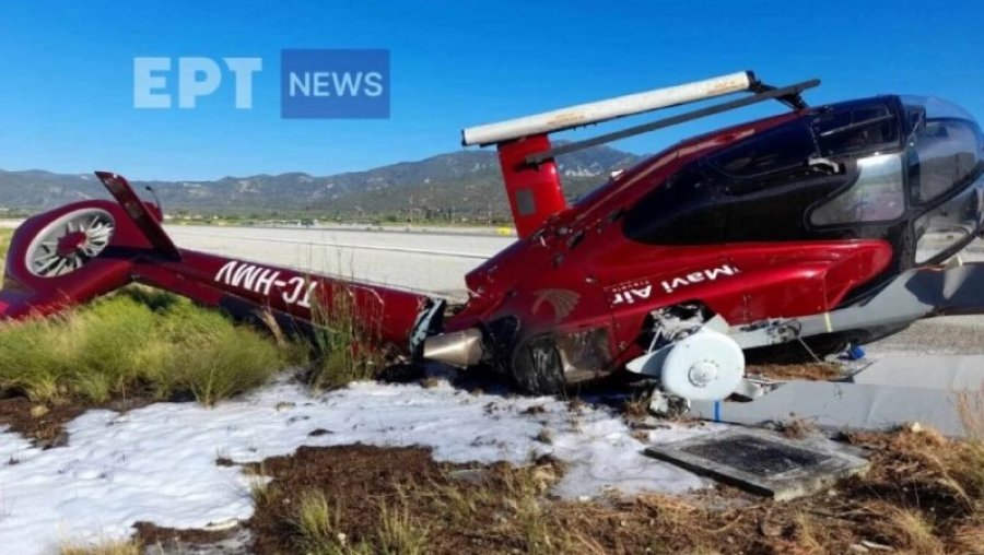 Rrëzohet helikopteri privat turk, përplaset në pistën e aeroportit të Samos