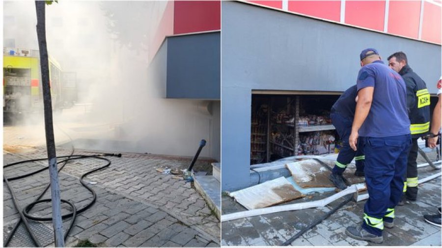 Zjarr në një supermarket në Shijak, raportohet për dëme materiale