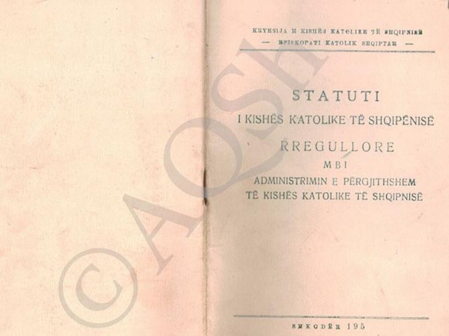Më 30 korrik 1951 hyri në fuqi Statusi i Kishës Katolike të Shqipërisë.