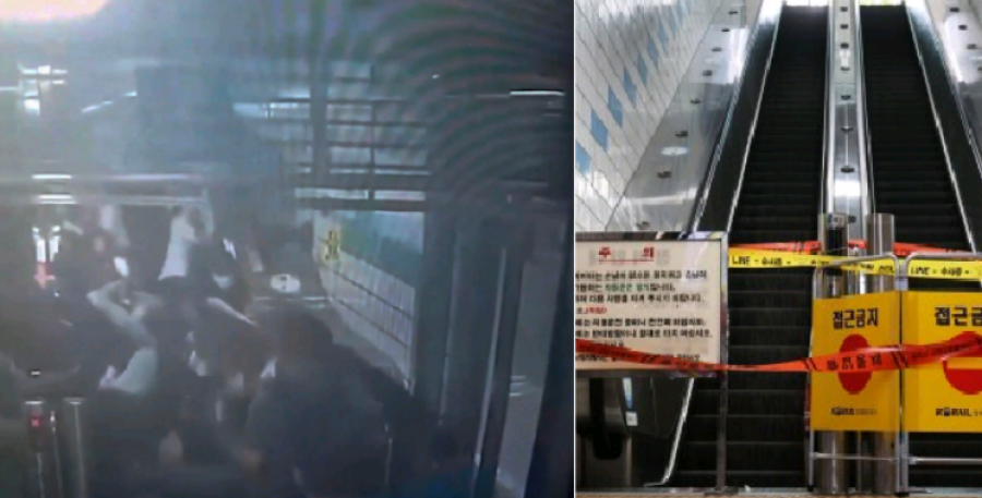 VIDEO/ E frikshme në Korenë e Jugut, shkallët elektrike ndryshojnë papritur drejtim, dhjetëra të plagosur