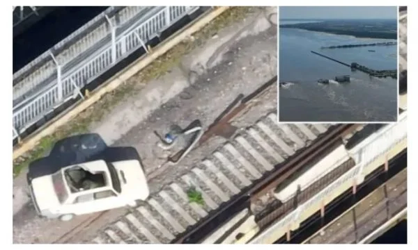 Publikohen imazhet e filmuara me dron: Rusia shpërtheu digën Kakhovka me një “Lada” plot me eksploziv