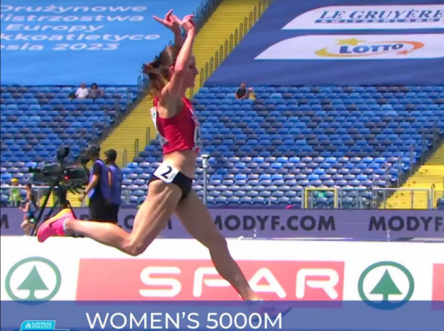Luiza Gega triumfon në garën e 5000 metrave në Poloni