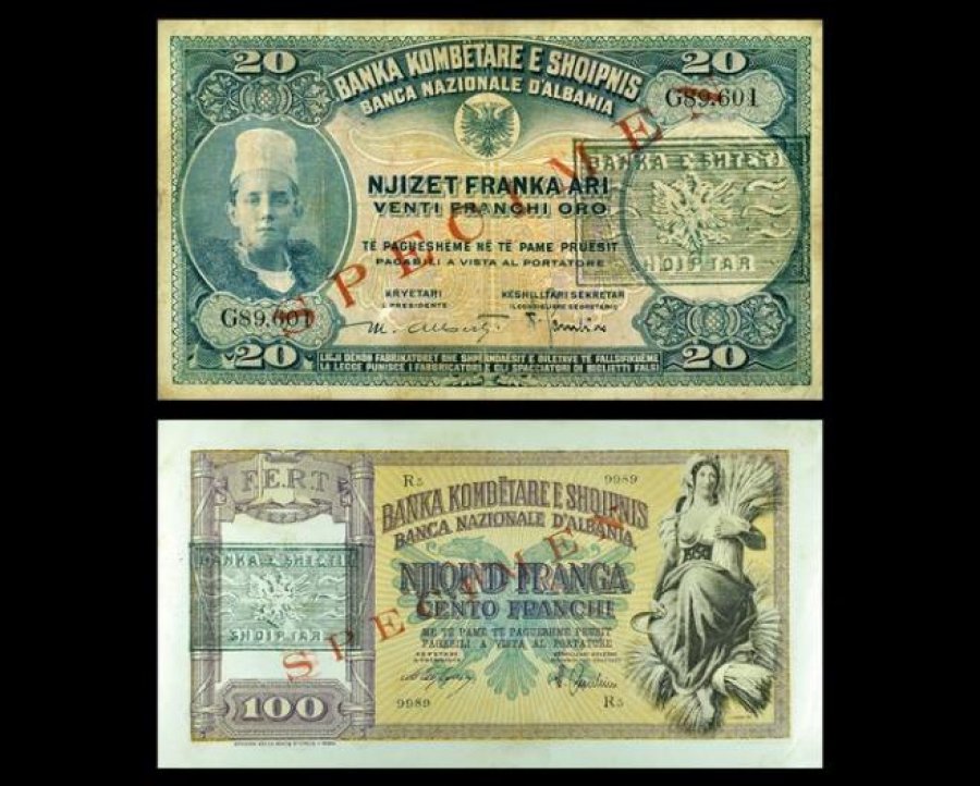 Më 22 qershor 1945, Banka e Shtetit Shqiptar shpalli vulosjen e kartëmonedhave
