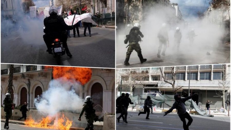 Kaos rrugëve të Athinës, gaz lotsjellës dhe granata trullosese-mijëra demonstrues përleshën me policinë