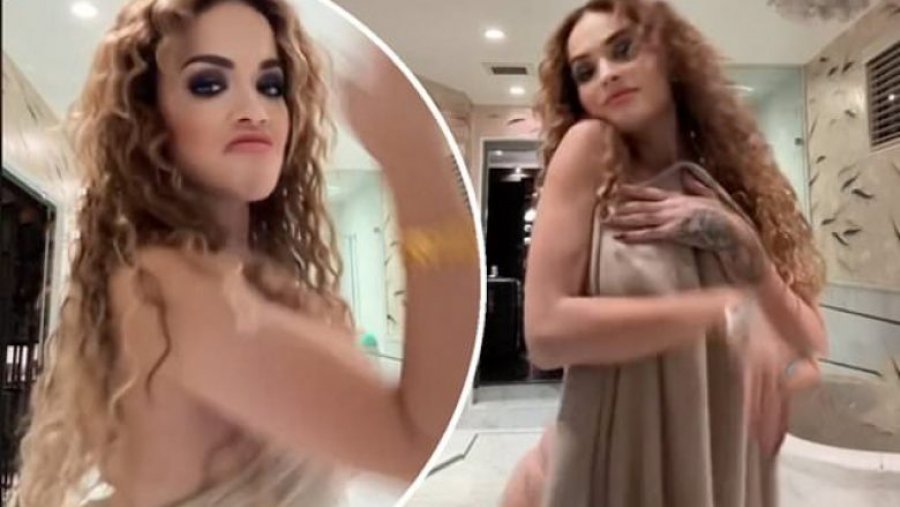 Rita Ora publikon video provokuese, teksa vallëzon në banjë e mbuluar vetëm me peshqir