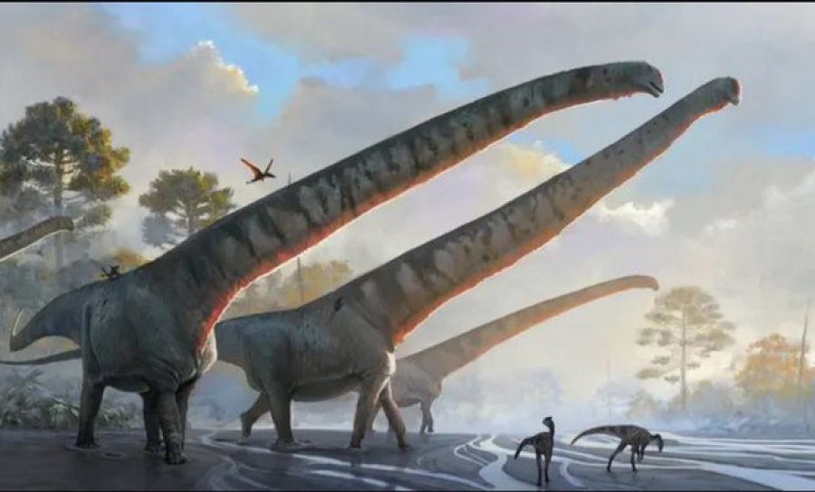 Dinozauri 70 ton që jetoi në Azi, konsiderohet kafsha me qafën më të gjatë që ka jetuar ndonjëherë, plot 15 metra