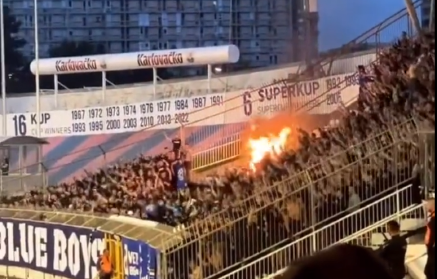 VIDEO/ Dinamo e Zagrebit shpallet kampione e Kroacisë, tifozët i ‘vënë flakën’ stadiumit