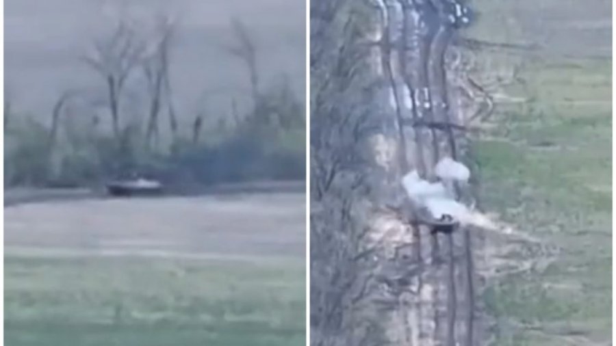Ukraina shkatërron një transportues personel të blinduar rus me një dron kamikaz