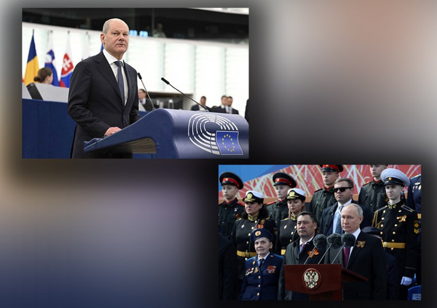 Parada në Rusi, Scholz: Europa nuk duhet të intimidohet nga shfaqja e forcës së Putinit