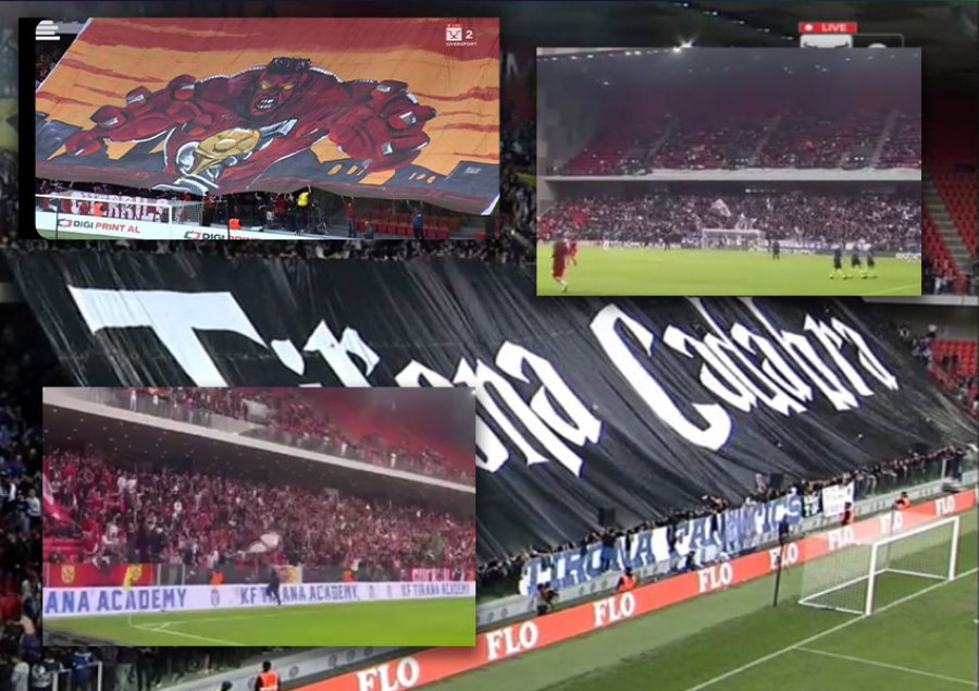 FOTOLAJM: Tifozët dhurojnë spektakël në shkallët e stadiumit, shihni koreografitë e ultrasve të Tiranës dhe Partizanit