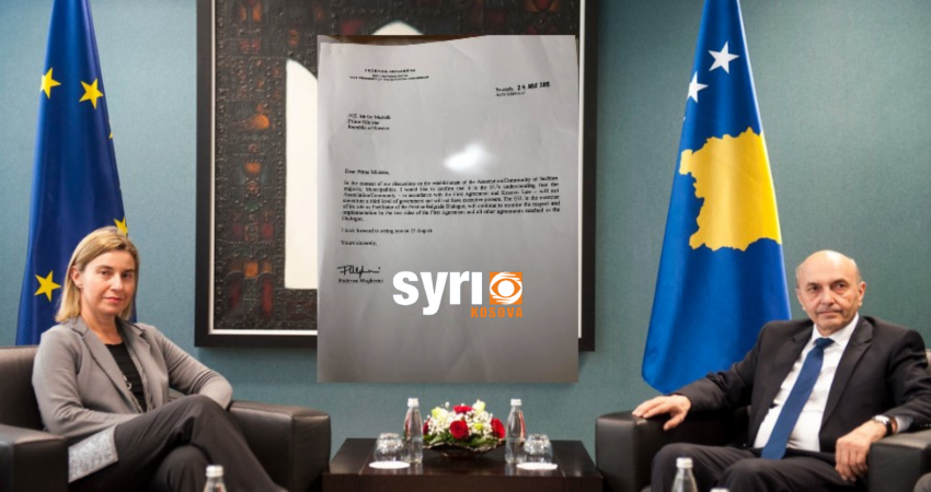 Riaktivizimi i letrës së Mogherinit, justifikim nga qeveria për themelimin e Asociacionit