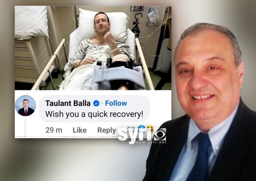'Të uroj shërim të shpejtë', Ylli Dylgjeri tallet me komentin e Taulant Ballës në foton e Zuckerberg