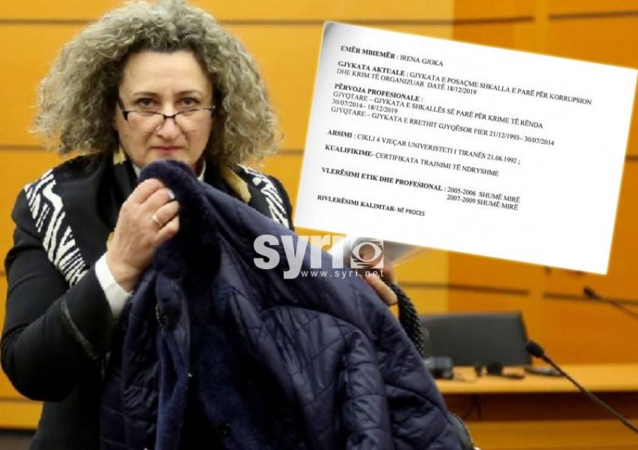 SYRI zbardh dosjen e vetingut të gjyqtares/ Irena Gjoka nuk ka deklaruar shkarkimin nga detyra