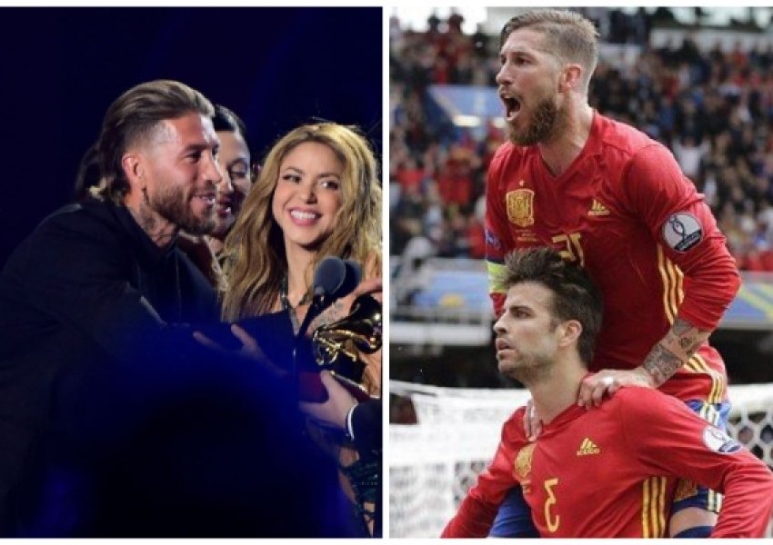 Dikur shokë te Spanja, Ramos i dorëzon Shakirës çmimin për këngën e vitit të cilit ja dedikoi Pique-së