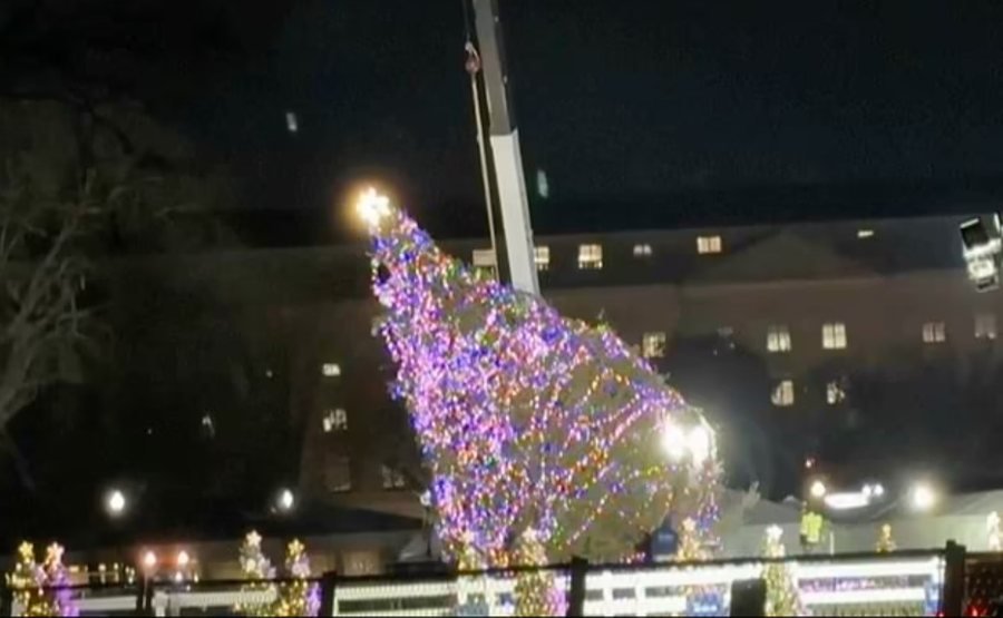 'Shenjë e keqe' në Shtëpinë e Bardhë, era rrëzon pemën kombëtare të Krishtlindjes