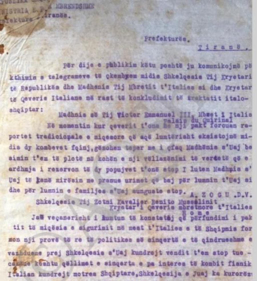 Më 27 nëntor 1926 u nënshkrua Pakti i Parë i Tiranës