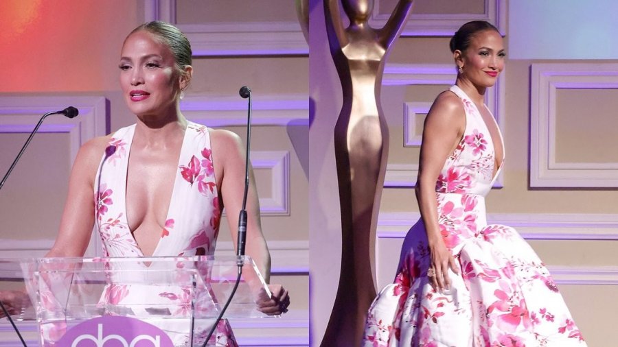 Jennifer Lopez shafqet joshëse në një fustan me lule në 'Daytime Beauty Awards'
