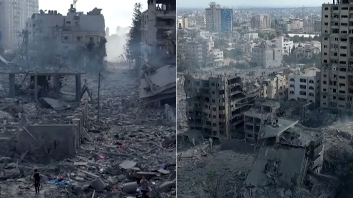 Ndërtesa rrafsh me tokën, Videot me dron tregojnë shkatërrimin e Gazës 