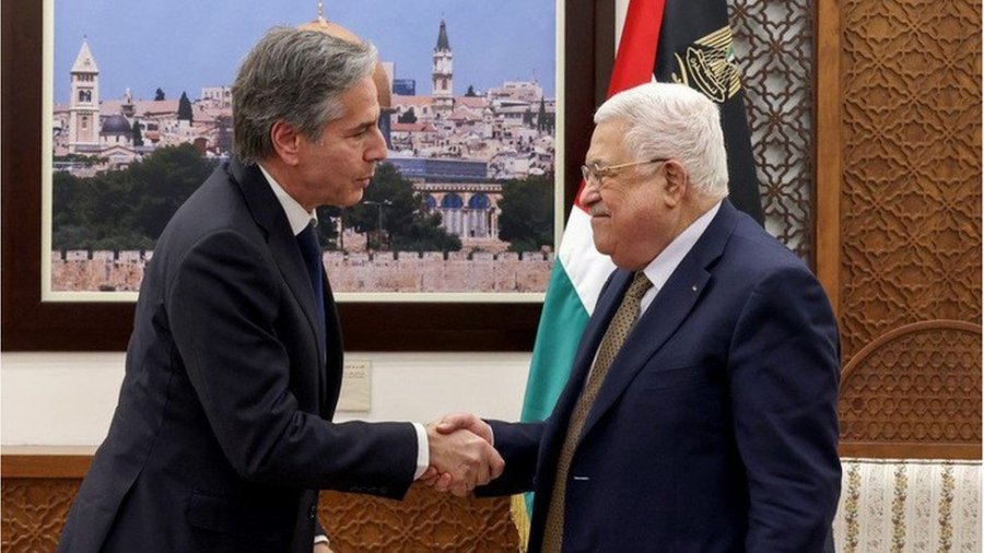 Blinken  u takua me presidentin e Palestinës, para vizitës së Biden-it