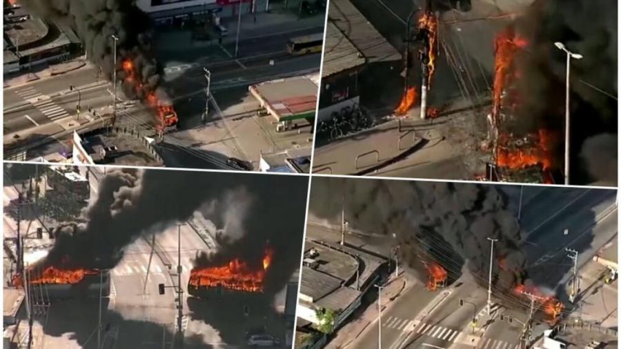 Rio De Janeiro/ Vritet kreu i grupit kriminal nga policia, pjesëtarët e tij hakmerren djegin 35 autobusë e trena