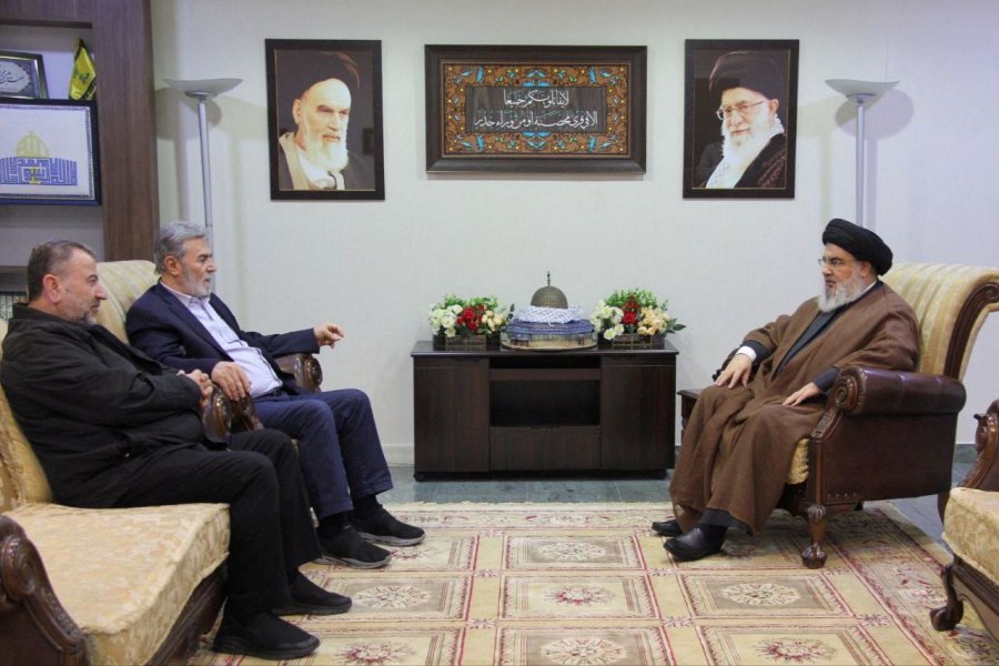 Udhëheqësi i Hezbollahut takohet me zyrtarë të lartë të Hamasit dhe Xhihadit Islamik