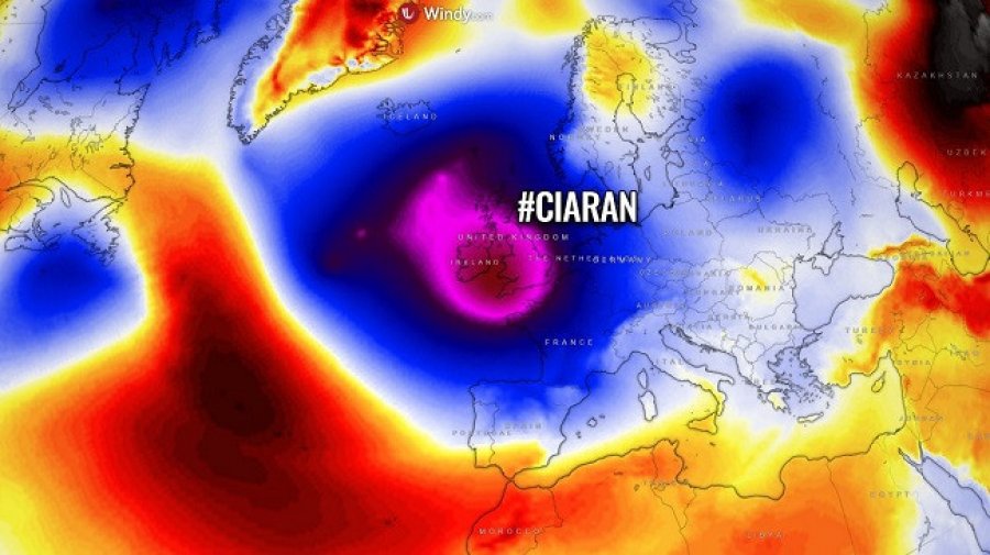 Alarm në Europë! Po vjen stuhia Ciaran, do të godasë këto shtete me erëra të forta dhe shira të rrëmbyeshëm