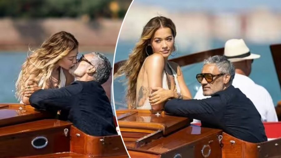 FOTO/ Rita Ora dhe burri i saj shfaqin dashurinë e tyre me puthje pasionante në Venecia