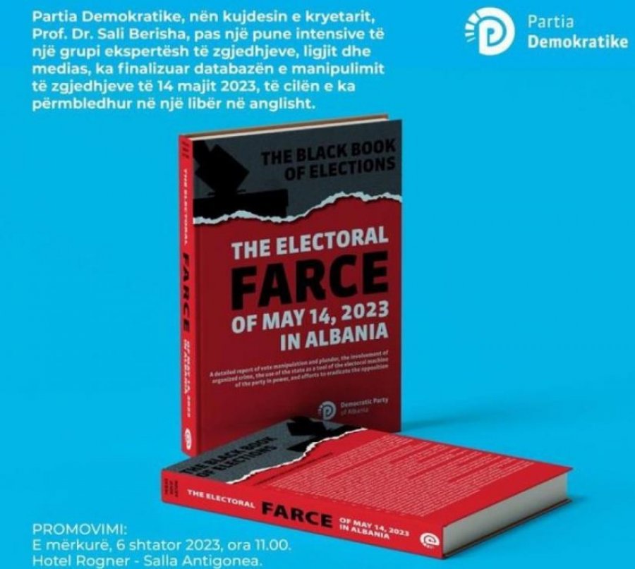 ‘Farsa elektorale e 14 majit në Shqipëri’, selia blu prezanton sot librin e ‘manipulimit të zgjedhjeve’