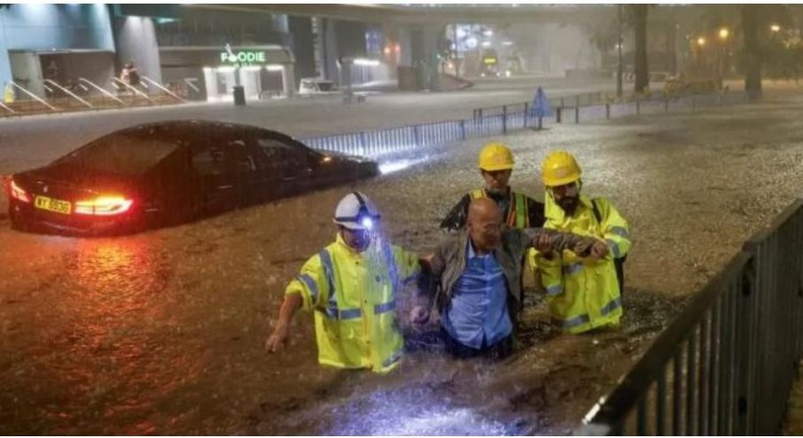 Përmbytje masive në Hong Kong, më të rëndat në 140 vite