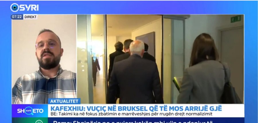 'Kafe shqeto'/ Takimi Vuçiç- Kurti në Bruksel, gazetari Kafexhiu skeptik: Nuk do të arrihet asgjë!  