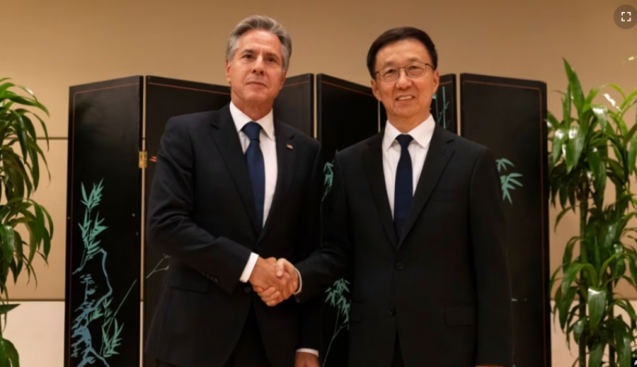Nju Jork, Sekretari Blinken takon Nënpresidentin kinez Han