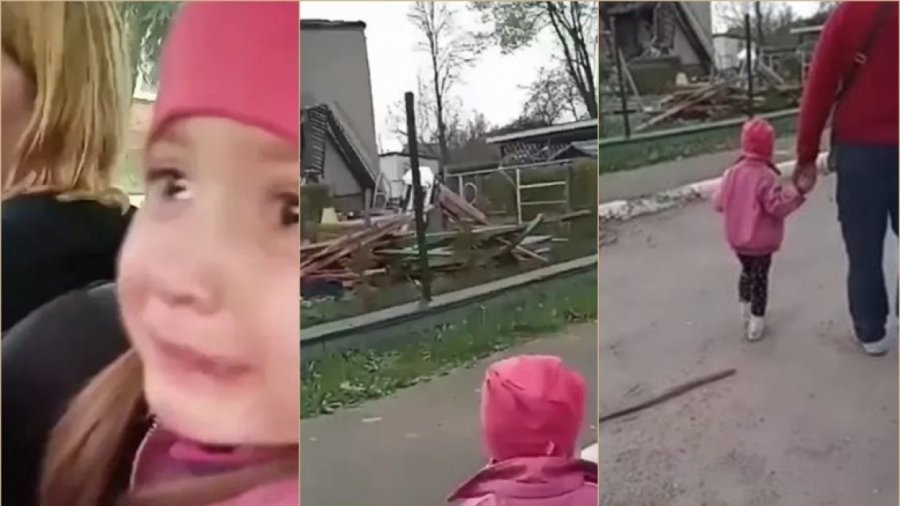 Prekëse: Vajza e vogël ukrainase shpërtheu në lot pasi pa se çerdhja e saj ishte bombarduar nga rusët