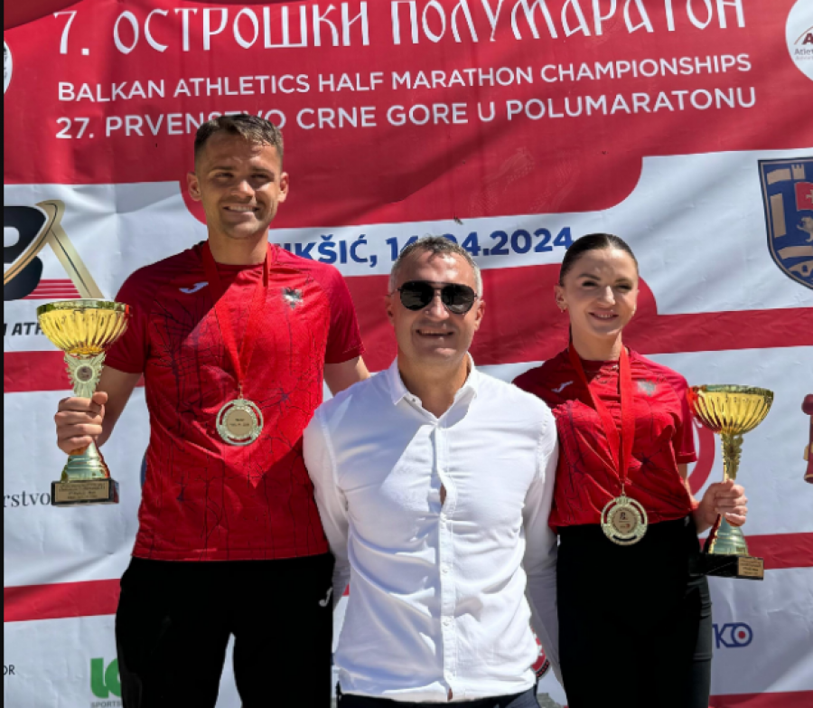 Atletikë/ Shqipëria dominon gjysmë-maratonën ballkanike, medalje ari për Luiza Gegën dhe David Nikollin