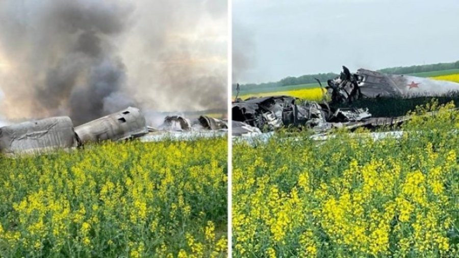 VIDEO/ Inteligjenca britanike thotë se ushtarët ukrainas kanë rrëzuar një aeroplan bombardues të ushtrisë ruse