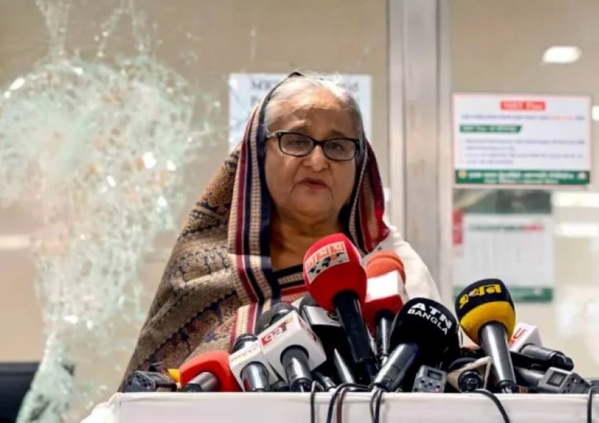 Kryeministrja e Bangladeshit jep dorëheqjen dhe arratiset me helikopter