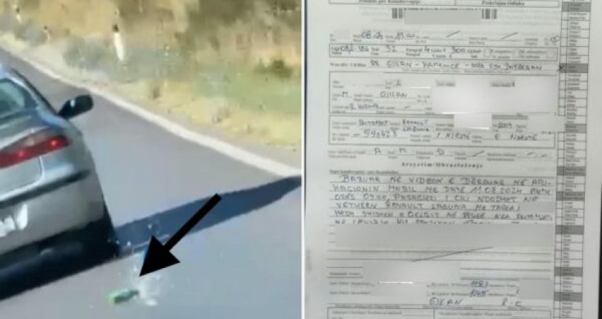 Hodhi shishe qelqi nga vetura, gjobitet me 300 euro