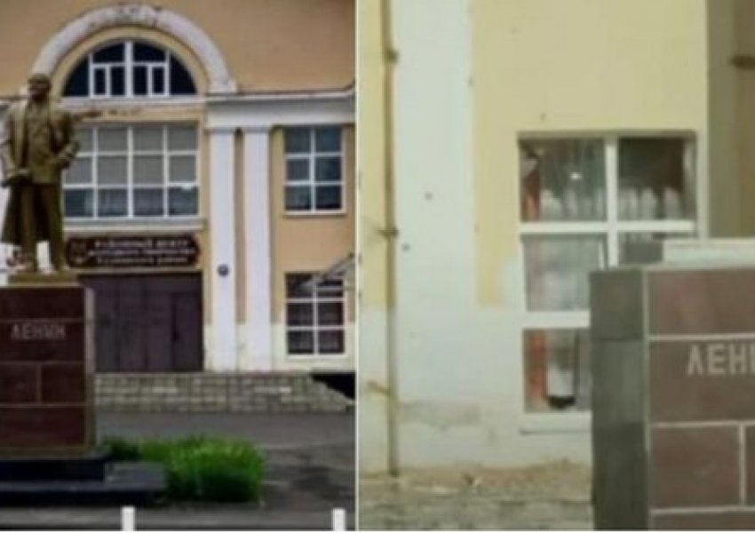 Ukrainasit shkatërrojnë monumentin e Leninit gjatë kundër-ofensivës në Rusi