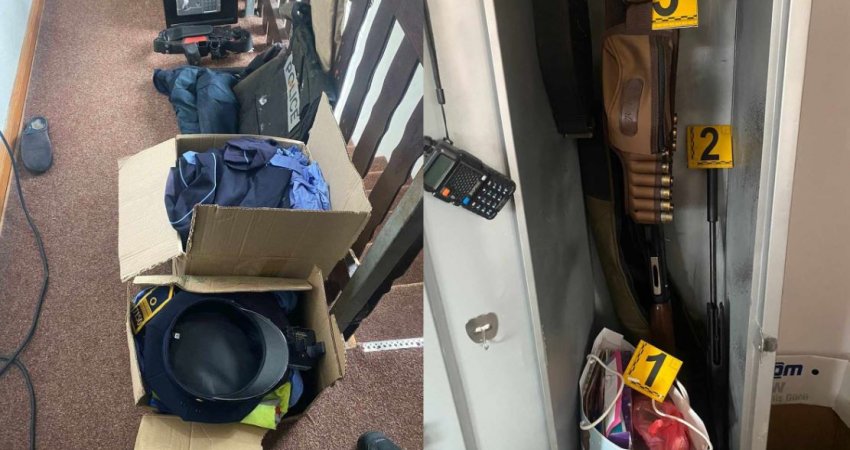 Bastisen dy lokacione në Zubin Potok, konfiskohet uniforma policore, pushkë gjuetie e jelek antiplumb