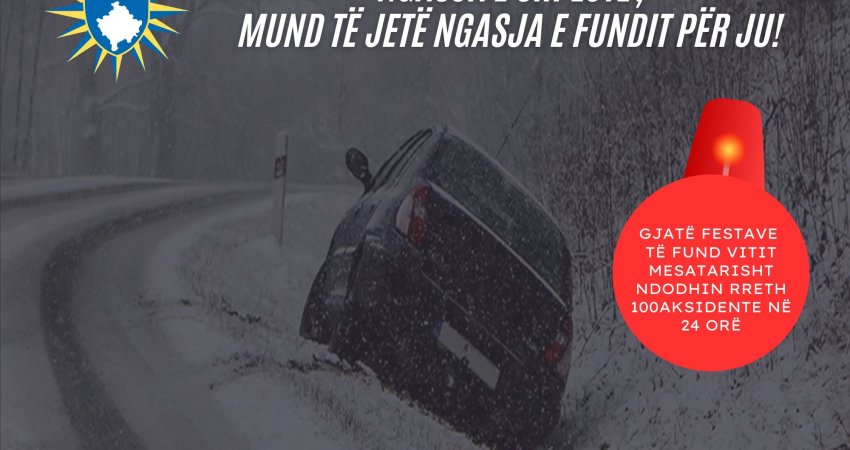 Gjatë festave të fundvitit, për 24 orë ndodhin mesatarisht 100 aksidente në Kosovë