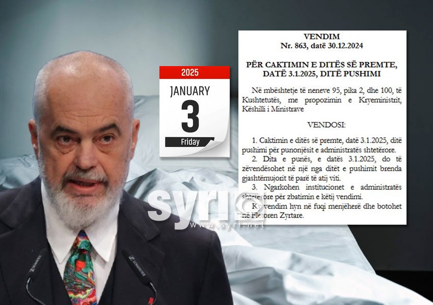 Rama lë pushim patronazhistët më 3 janar