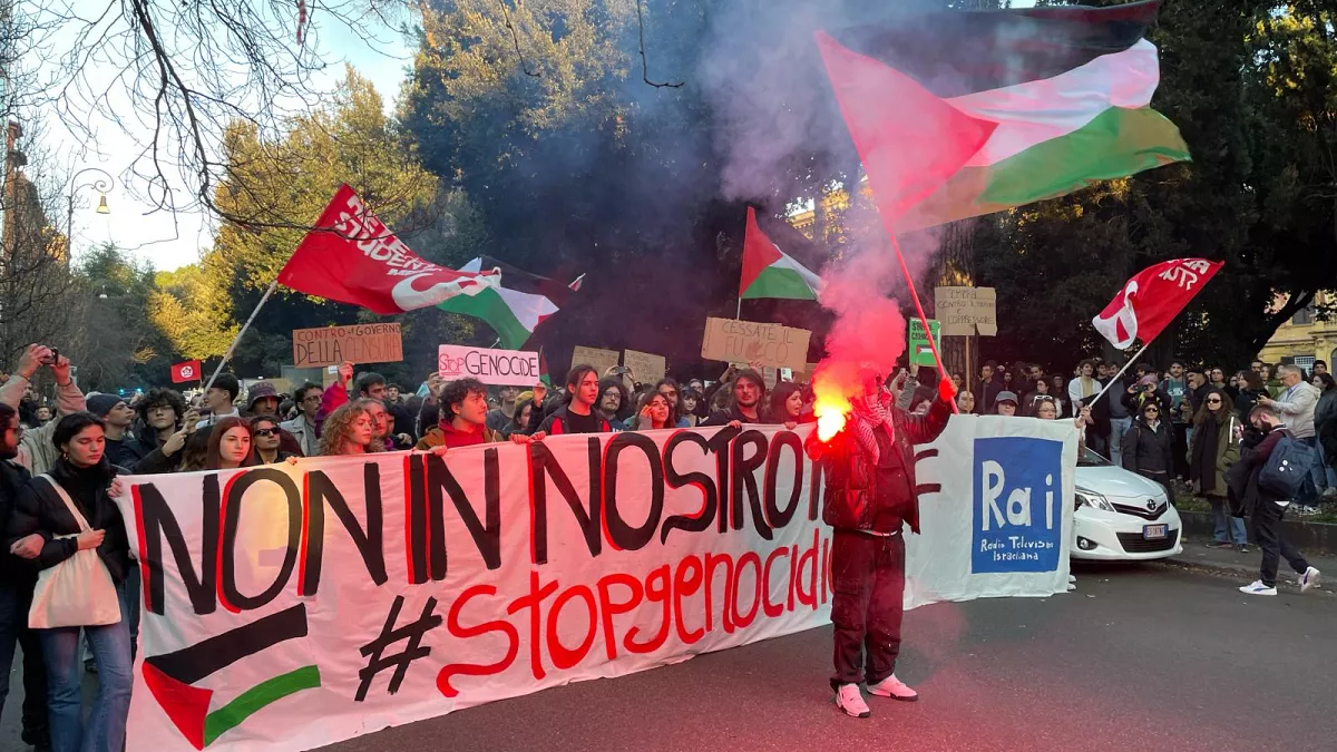 Protesta në Romë ndaj qëndrimit të televizionit shtetëror RAI për Gazën