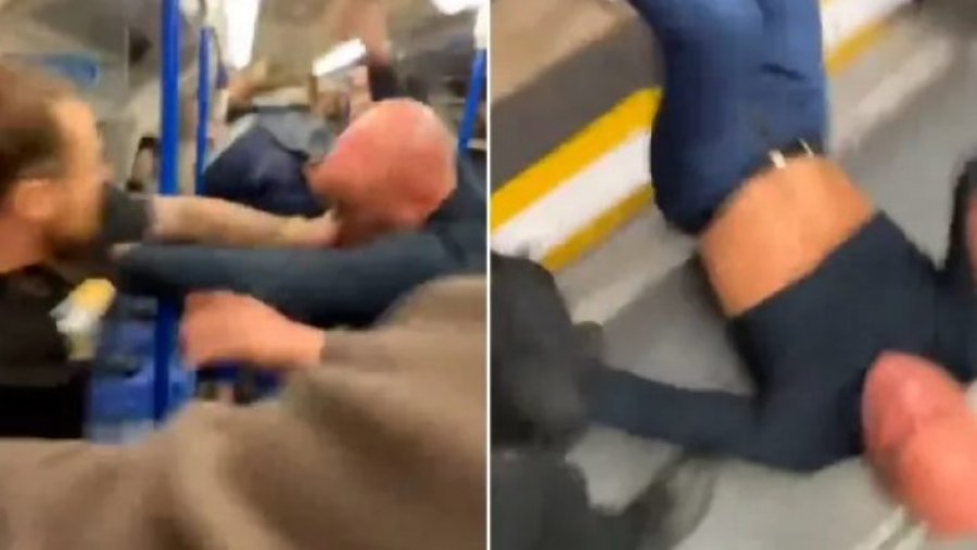VIDEO/ Përleshje masive në trenin e metrosë në Londër – burrat godasin dhe shajnë njëri-tjetrin...
