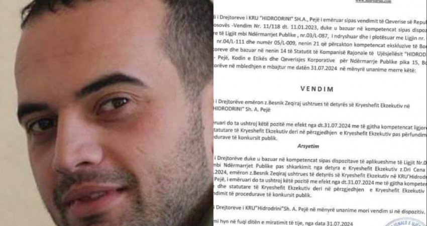 Hidrodrini emëron kryeshefin e ri