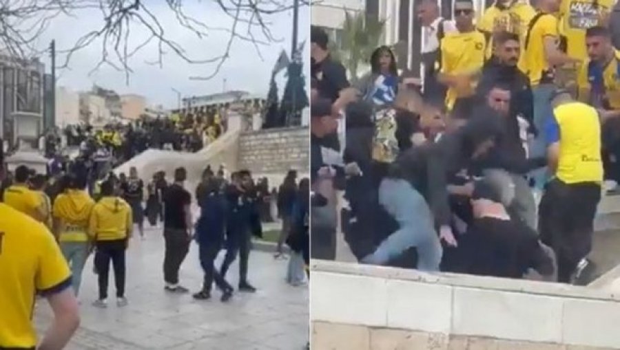 VIDEO/ Nami në Athinë, tifozët e Maccabi Tel Aviv dhunojnë qytetarët që hodhën parrulla pro Palestinës
