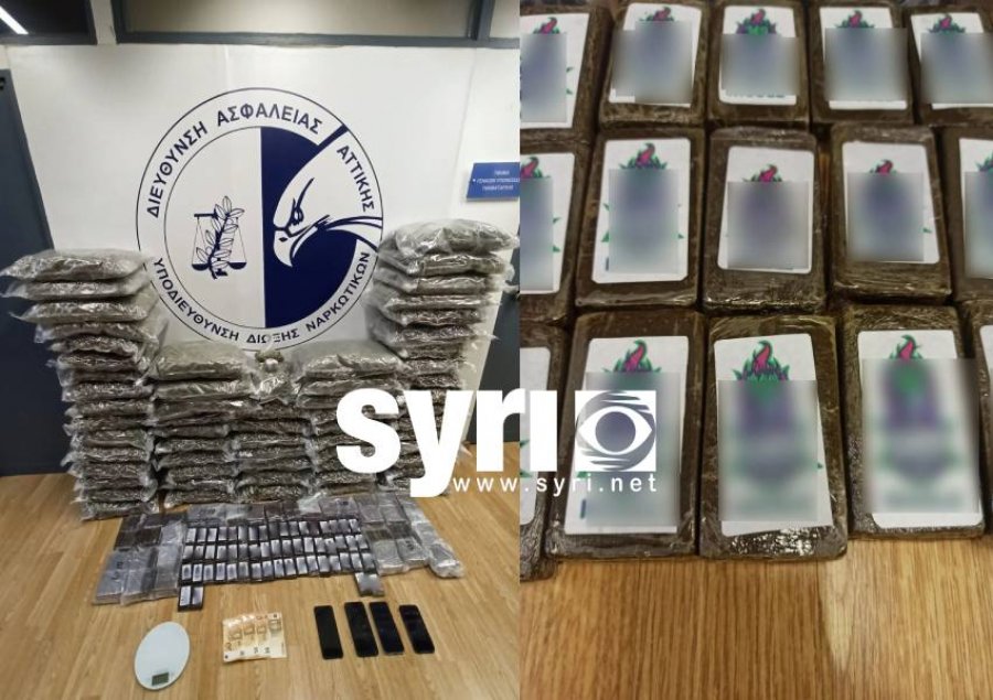 EMRAT/ Kapen me 65 kg marijuanë dhe 22 kg hashash çokollatë, arrestohen 2 shqiptarë në Athinë