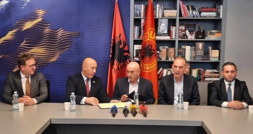 Haradinaj, Lushtaku dhe Limaj flasin pas zyrtarizimit të koalicionit