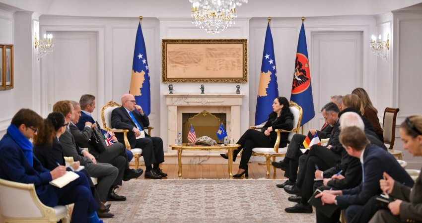 Osmani takon ambasadorët e shteteve të QUINT-it dhe BE-së: Sulmi në Ibër Lepenc, rrezik serioz për stabilitetin e gjithë rajonit