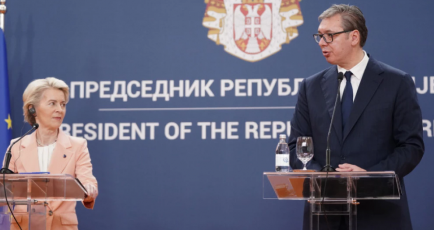 Vuçiq me Von der Leyen: Bisedë e hapur për Kosovën, kam paraqitur qëndrimin e Serbisë